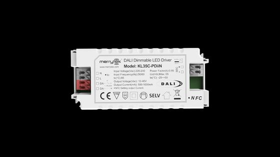 35W DALI2 & PUSH Dimming Constant Current LED Driver 500-1050mA With NFC Programmable